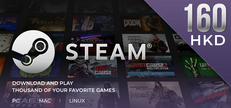 Steam Wallet Code 160 HKD (~531.040 VNĐ)
